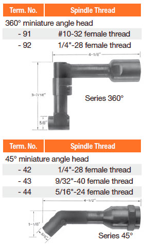 Optional Heads for Right Angle Drills